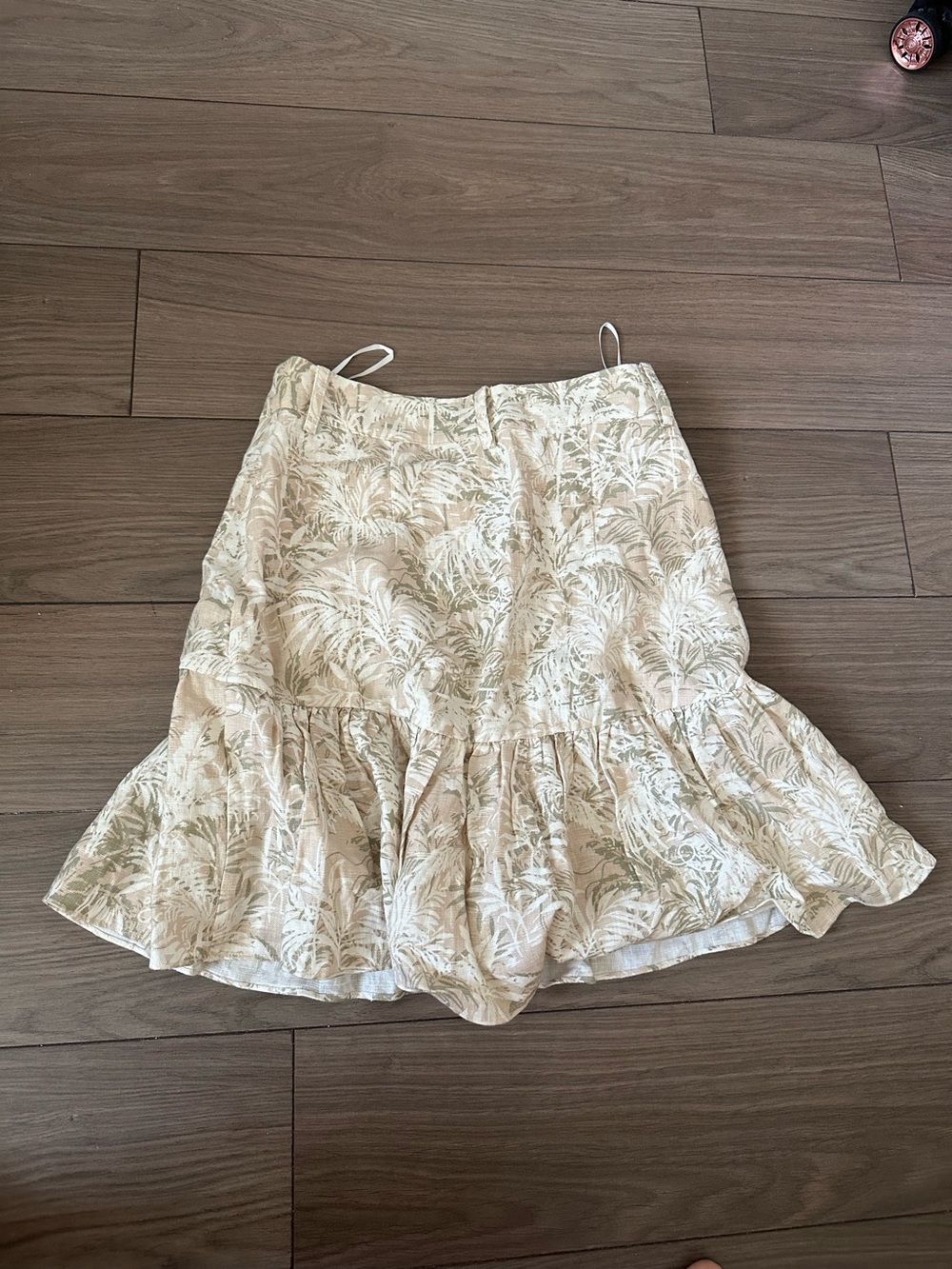 Witchery Mini Skirt Green Botanical Print